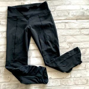 Lululemon Leggings Gray Crop Capri Ruched Low Rise Sz-4